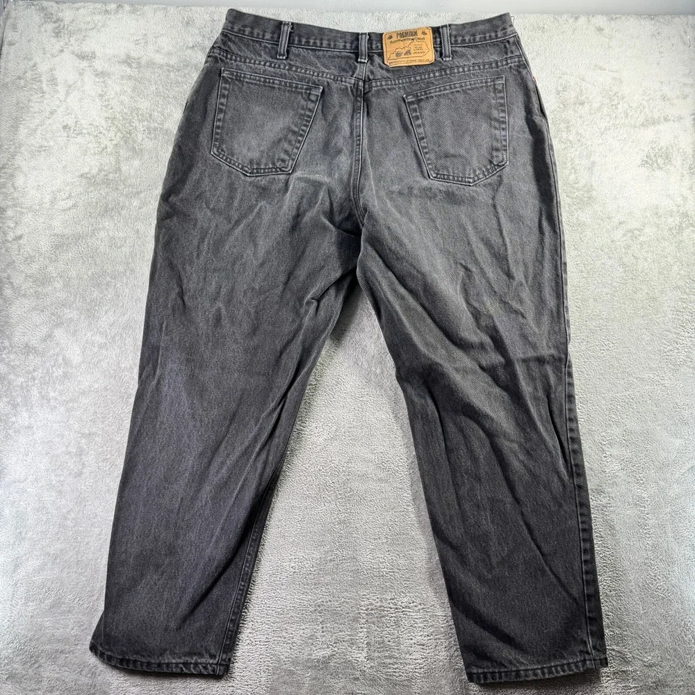 Vintage Premium Blue Label Jeans Mens 40x30 Black Relaxed Tapered Made in USA